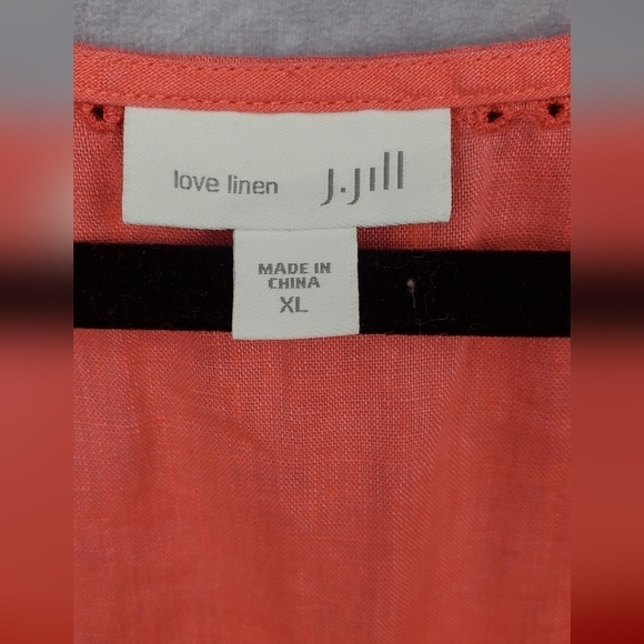 J Jill 100%  Linen Coral Sleevless Shift Summer top size XL - Picture 4 of 12